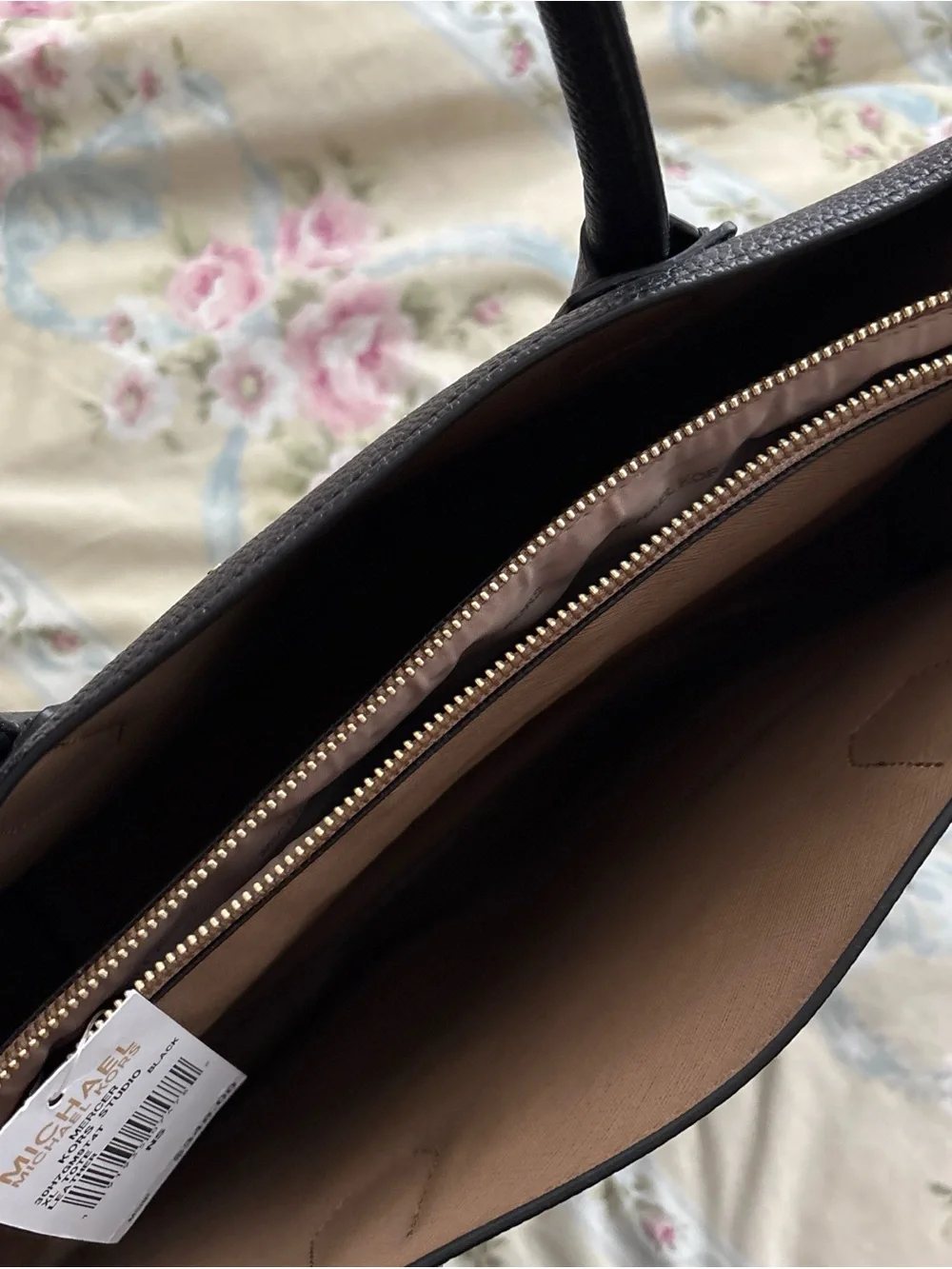 Michael Kors Black XL Leather Structured Tote - Picture 2 of 5